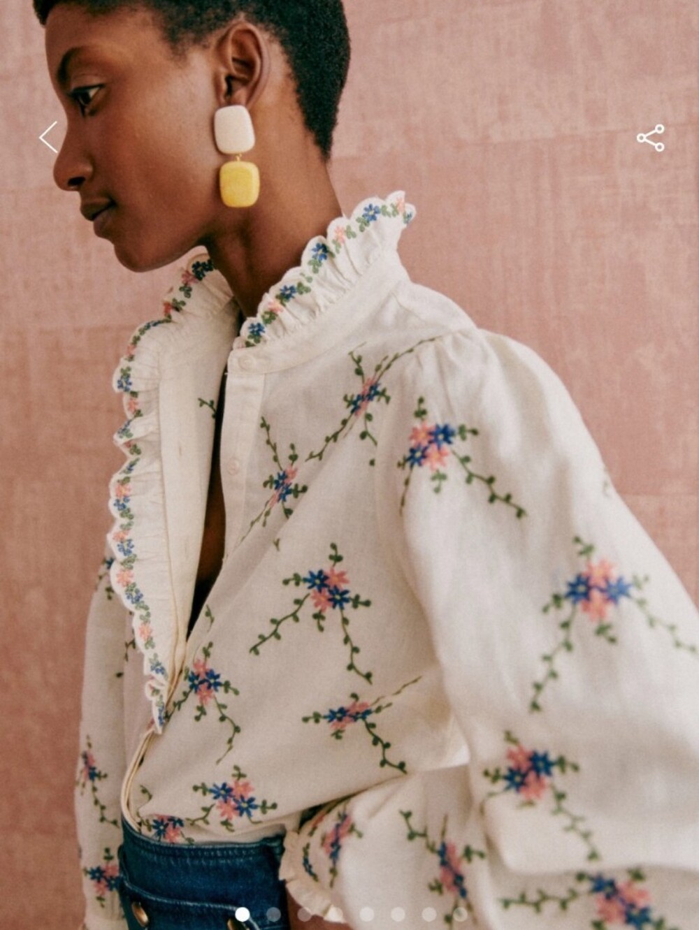 Sรฉzane Coline Embroidered Shirt - Size 4